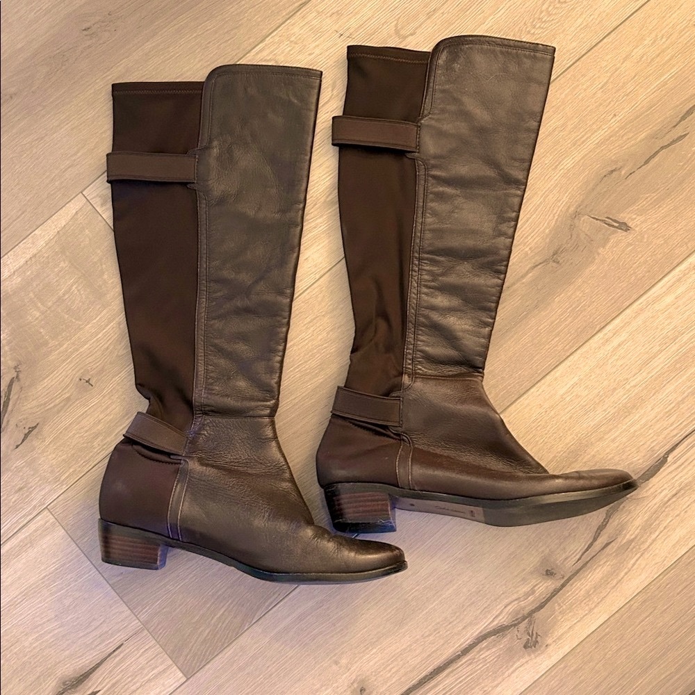 Cole Haan women’s Tall Brown Leather Knee-High Riding Boots